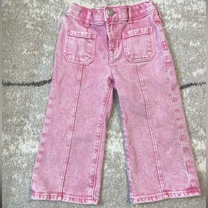 GAP Kids Pink Denim Wide Leg Jeans